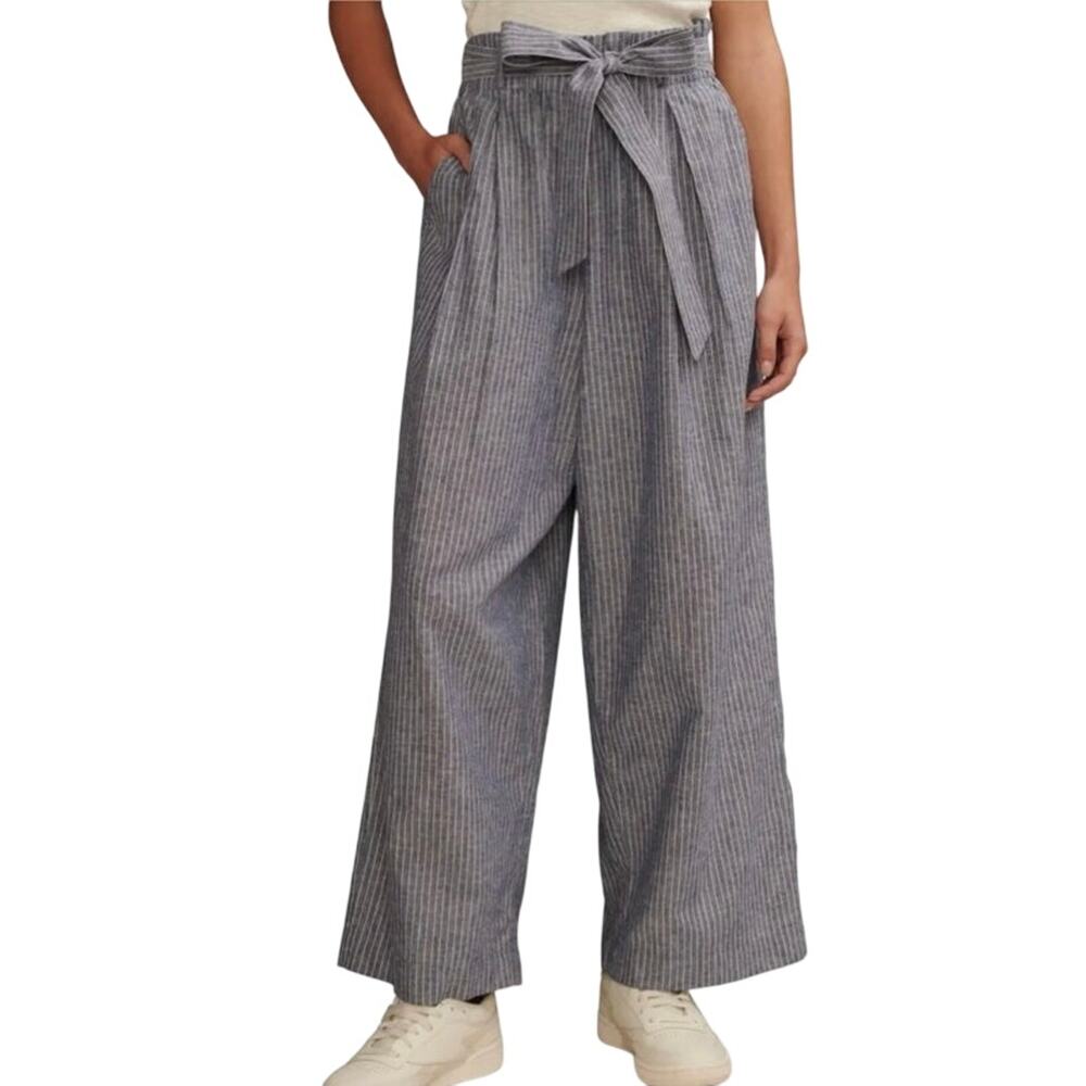 Lucky Brand NWT Hemp Cotton Blend Wide Leg Paperbag Pants Small